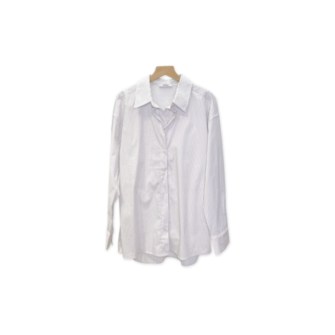 L0ew* striped faux two-piece casual shirt